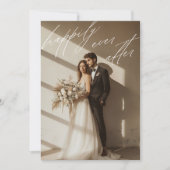 QR-code gelukkig ooit na fotoscript bruiloft Aankondiging (Voorkant)