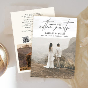 QR Code Gelukkig Ooit Na Party Cream 2 Foto Aankondiging