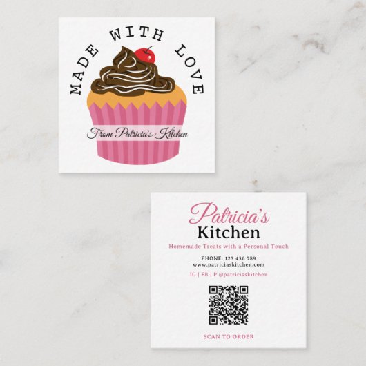 QR-code gemaakt met Love Cupcake Bakkerij & Cateri Vierkante Visitekaartje (Voorkant / Achterkant)