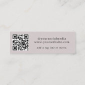 QR-code Gemuteerde roze sociale media Mini Visitekaartje (Achterkant)