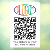 QR Code Generator & Business Logo Eenvoudig wit Raamsticker (Vel 3)