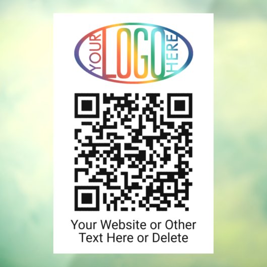 QR Code Generator & Business Logo Eenvoudig wit Raamsticker (Vel 3)