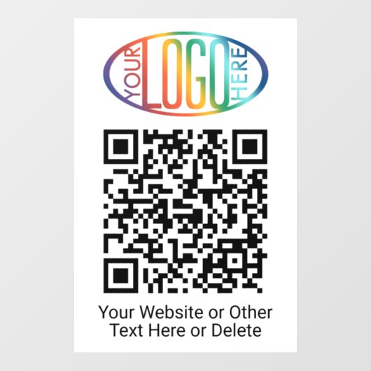 QR Code Generator & Business Logo Eenvoudig wit Raamsticker (Vel)