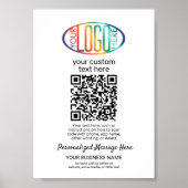 QR Code Generator & Business Logo Minimalist Wit Poster (Voorkant)