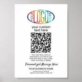 QR Code Generator & Business Logo Minimalist Wit Poster
