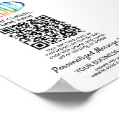 QR Code Generator & Business Logo Minimalist Wit Poster (Hoek)