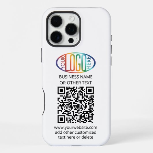 QR Code Generator & Business Logo Modern Minimal iPhone Hoesje (Achterkant)