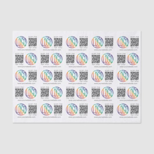 QR Code Generator & Business Logo Modern Promo Tissuepapier (Voorkant)