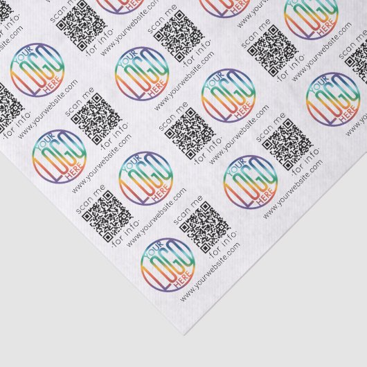 QR Code Generator & Business Logo Modern Promo Tissuepapier (Detail)