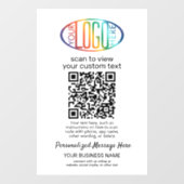 QR Code Generator & Business Logo Modern Wit Raamsticker (Vel)