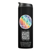 QR Code Generator Business Logo Promotional Black Thermosbeker (Geroteerd rechts)