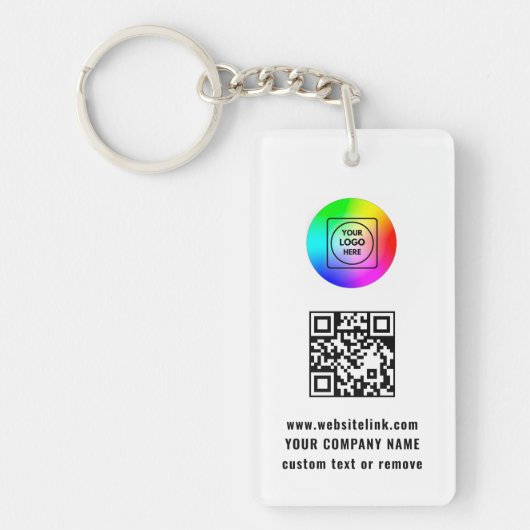 QR Code Generator Business Promo Keychains Sleutelhanger (Voorkant)