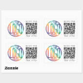 QR Code Generator en uw Logo Business Promotional Rechthoekige Sticker (Vel)