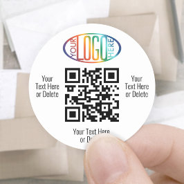 QR Code Generator en uw Logo Business Promotional Ronde Sticker