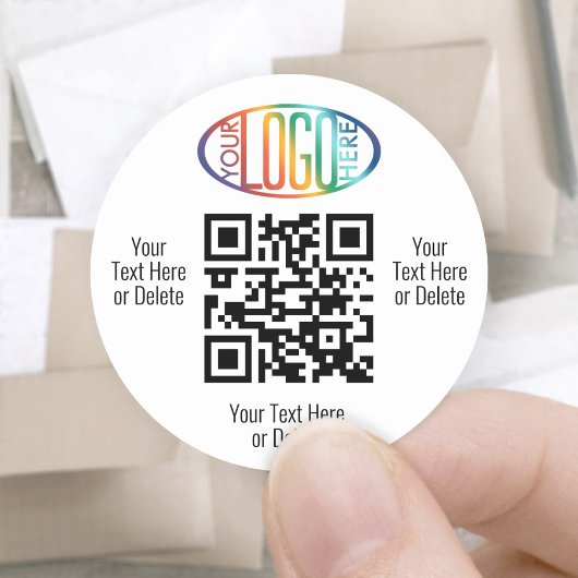 QR Code Generator en uw Logo Business Promotional Ronde Sticker