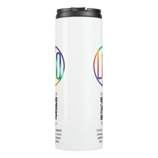 QR Code Generator en uw Logo Business Promotional Thermosbeker (Achterkant)