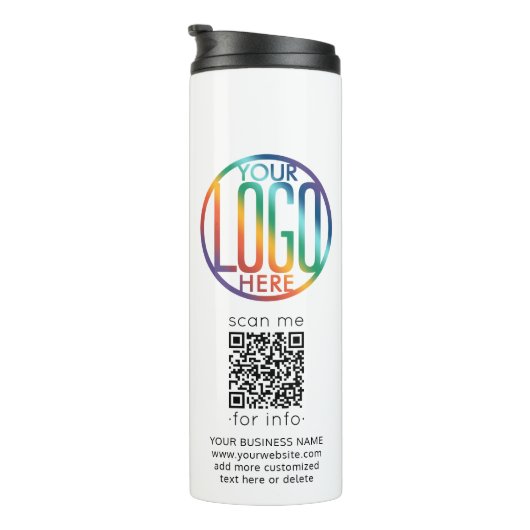 QR Code Generator en uw Logo Business Promotional Thermosbeker (Geroteerd rechts)