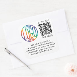 QR Code Generator en uw Logo Business Promotional Vierkante Sticker