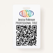 QR Code Generator en uw Logo, naam en titel ID Badge (Voorkant)