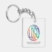 QR Code Generator & Logo Bedrijf Promotionele swag Sleutelhanger (Voorkant Links)