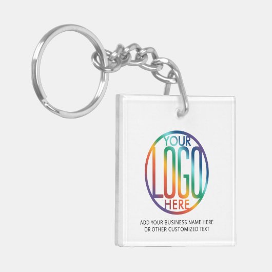 QR Code Generator & Logo Bedrijf Promotionele swag Sleutelhanger (Voorkant Links)