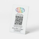 QR Code Generator & Logo Modern Contactloos Wit Reclamebord Met Voetstuk (Voorkant)