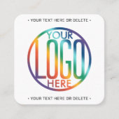 QR Code Generator & Logo Modern Minimalistisch Wit Vierkante Visitekaartje (Voorkant)