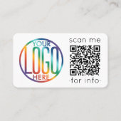QR Code Generator & Logo Modern Minimalistisch Wit Visitekaartje (Voorkant)