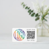 QR Code Generator & Logo Modern Minimalistisch Wit Visitekaartje (Staand voorkant)
