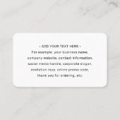 QR Code Generator & Logo Modern Minimalistisch Wit Visitekaartje (Achterkant)