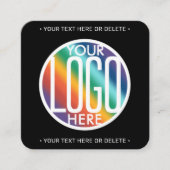 QR Code Generator & Logo Modern Minimalistisch Zwa Vierkante Visitekaartje (Voorkant)