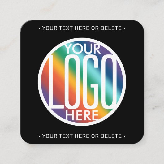 QR Code Generator & Logo Modern Minimalistisch Zwa Vierkante Visitekaartje (Voorkant)