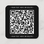 QR Code Generator & Logo Modern Minimalistisch Zwa Vierkante Visitekaartje (Achterkant)