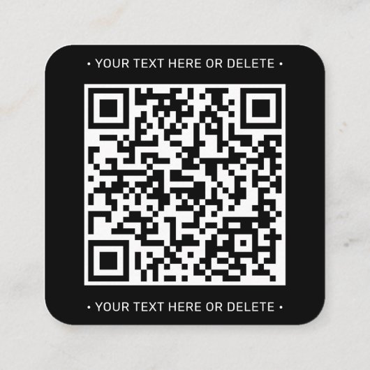 QR Code Generator & Logo Modern Minimalistisch Zwa Vierkante Visitekaartje (Achterkant)