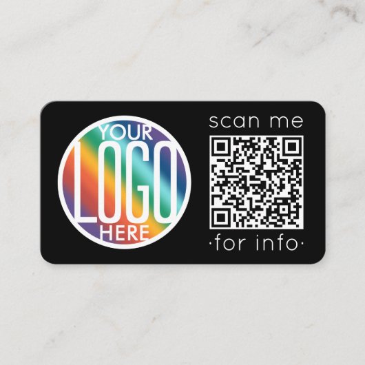 QR Code Generator & Logo Modern Minimalistisch Zwa Visitekaartje (Voorkant)