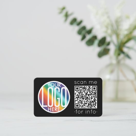 QR Code Generator & Logo Modern Minimalistisch Zwa Visitekaartje (Staand voorkant)