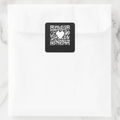 QR code generator met een hart Vierkante Sticker (Tas)