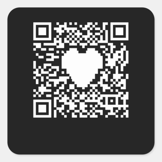 QR code generator met een hart Vierkante Sticker (Voorkant)