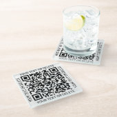 QR Code Generator Moderne Bedrijfspromotie Glazen Onderzetter (Schuin)
