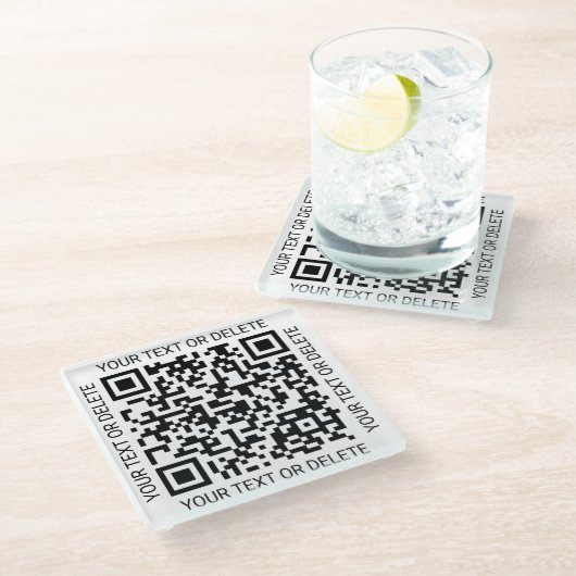 QR Code Generator Moderne Bedrijfspromotie Glazen Onderzetter (Schuin)