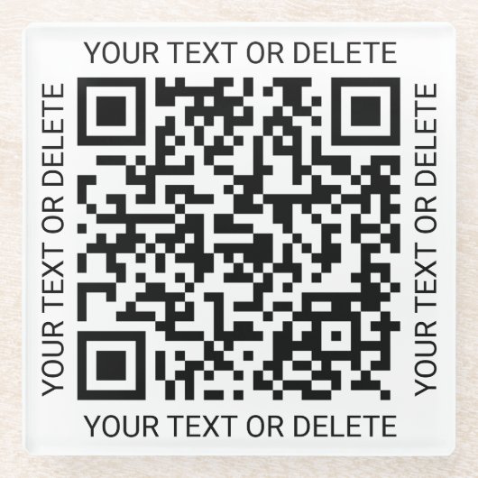 QR Code Generator Moderne Bedrijfspromotie Glazen Onderzetter (Voorkant)