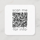 QR Code Generator Moderne minimalistische witte sc Vierkante Visitekaartje (Voorkant)