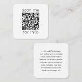 QR Code Generator Moderne minimalistische witte sc Vierkante Visitekaartje (Voorkant / Achterkant)