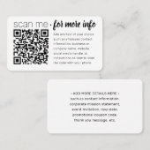 QR Code Generator Moderne minimalistische witte sc Visitekaartje (Voorkant / Achterkant)