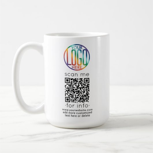 QR Code Generator & Uw Logo Bedrijf Promotionele Koffiemok (Links)
