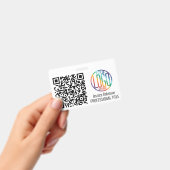 QR Code Generator & Uw Logo Niet-Foto Wit ID Badge (Handheld)