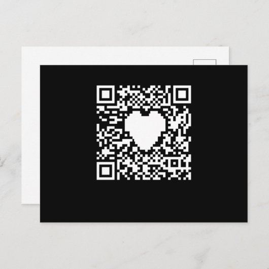 QR code generator with a heart Briefkaart (Voorkant / Achterkant)