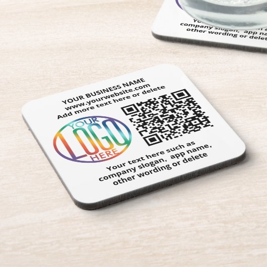 QR Code Generator & Your Business Logo Promotional Bier Onderzetter (Linkerzijde)