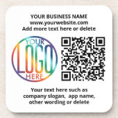 QR Code Generator & Your Business Logo Promotional Bier Onderzetter (Voorkant)