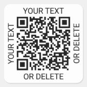 QR Code Generator Zakelijke Promotionele Wit Vierkante Sticker (Voorkant)